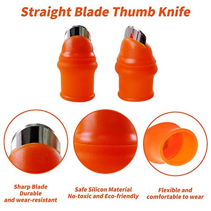 YBB 12 Pcs Gardening Silicone Thumb Knife Harvesting Tool, Separator Finger Plant Fruit Picking Knife Garden Tool (L) - color: L