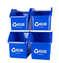 Recycling Rules! 6 Gallon Stackable Recycling Bin Container in Blue, Eco-Friendly Handy Recycle Bin with Easy-to-Carry Handle, 4-Pack - size: 4-pack