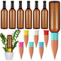 SiliFine 6 Sets Terracotta Watering Spikes,Brown and Mixed Color - color: Brown and Mixed Color