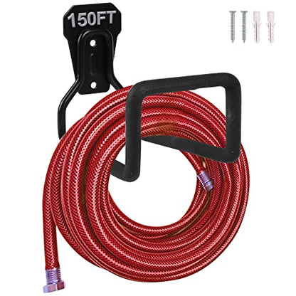 Heavy Duty Hose Hanger Garden Hose Storage Water Hose Holders for Outside - color: 2pcs Black