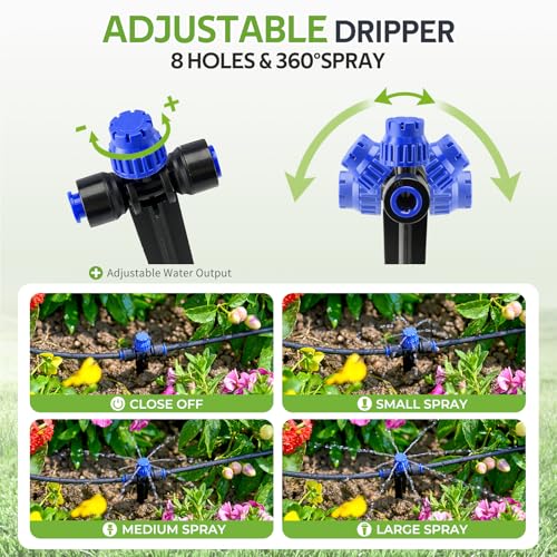 HIRALIY 50FT Drip Irrigation Kit for Small Gardens - size: 50FT
