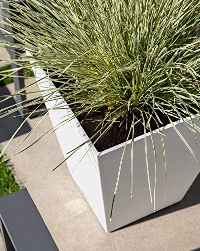 Veradek Pure Series Nobleton Planter - Tapered Square Outdoor Planter - color: White, size: 18 inch
