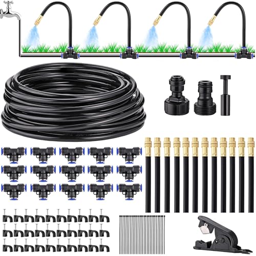 Drip Irrigation Kits Automatic Garden Irrigation System 360° Bending Nozzle - size: 50FT Irrigation tubing hose, style: Without Calcium Inhibitor Filter