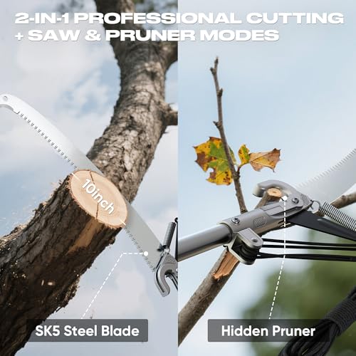 FLORA GUARD 16.5 FT Pole Saw with SK5 Blade, 4-Pulley System