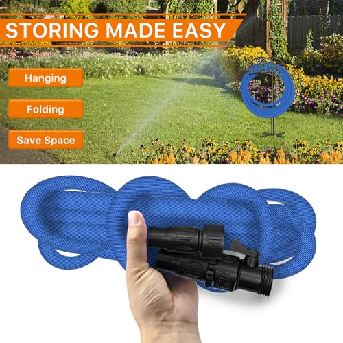 Garden Hose, 75ft Water Hose, Lightweight Outside Lawn Hose, Outdoor Hose for Yard Backyard, Collapsible & Car Wash 3/4" Connectors Manguera de Agua, Yarn Essential Lawn & Garden Watering Equipment