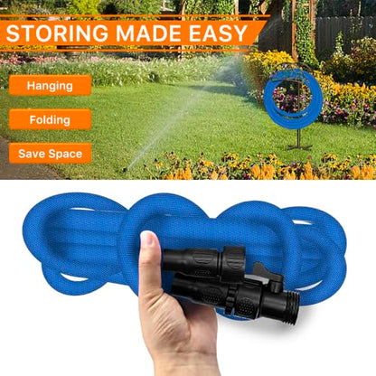Garden Hose, 75ft Water Hose, Lightweight Outside Lawn Hose, Outdoor Hose for Yard Backyard, Collapsible & Car Wash 3/4" Connectors Manguera de Agua, Yarn Essential Lawn & Garden Watering Equipment