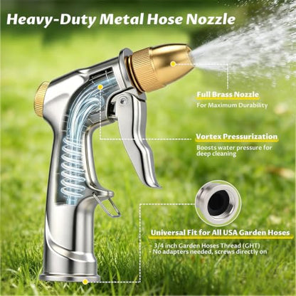 Lichamp Heavy Duty Garden Hose Nozzle Sprayer, High Pressure Water Nozzle