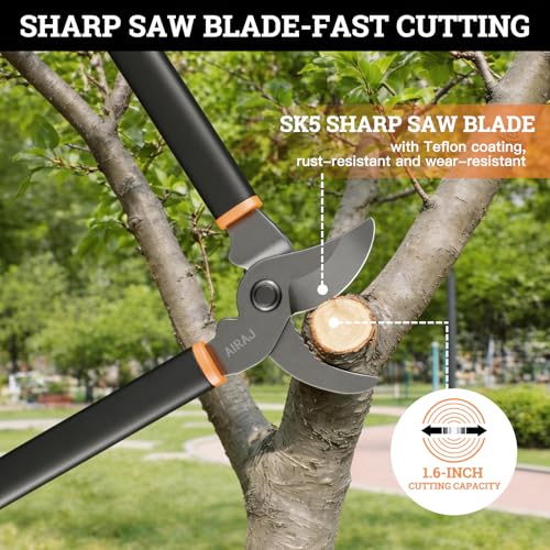 AIRAJ 17'' Bypass Loppers for Tree Trimmer, 1.6" Cut Capacity Branch Cutter - size: 17'' Bypass Loppers