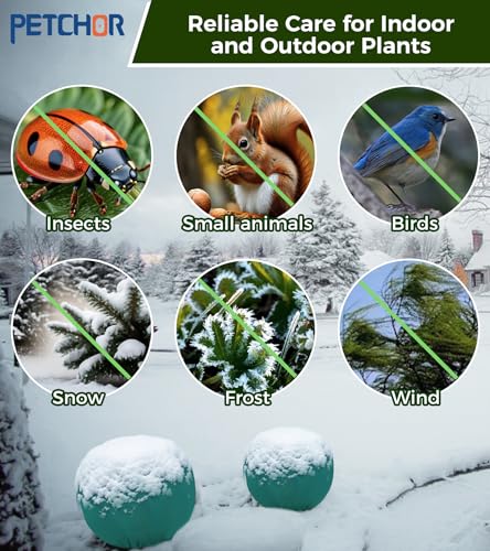 4PCS Winter Plant Covers Freeze Protection for Outdoor Plant 39x39″ - color: Green
