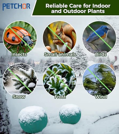 4PCS Winter Plant Covers Freeze Protection for Outdoor Plant 39x39″ - color: Green