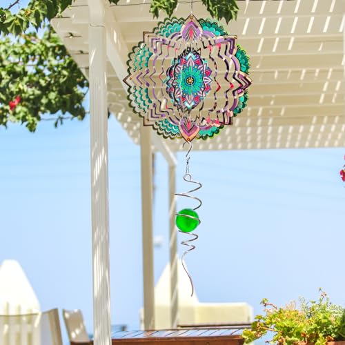 Wind Spinner Mandala Jasmine, Stainless Steel Wind Spinners - color: Mandala Jasmine