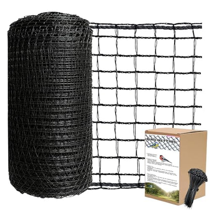 POYEE 7.5x100ft Deer Fence Netting, 1/2-inch Square Mesh Bird Netting - size: 7.5x100ft