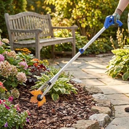 31.5in Reacher Grabber Tool, Lightweight Aluminum Alloy - color: Blue Handle