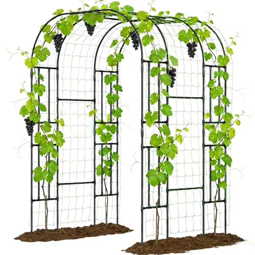SUNYRISY 87" x 59" x 47.2" Garden Arch Trellis for Climbing Plants Outdoor - size: 87"H x 59"L x 47.2"W