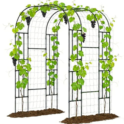 SUNYRISY 87" x 59" x 47.2" Garden Arch Trellis for Climbing Plants Outdoor - size: 87"H x 59"L x 47.2"W