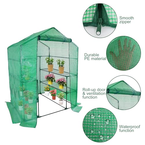 Walk in Greenhouse Replacement Cover for Plant-56"x56"x76" Clear PE