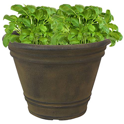 Sunnydaze Franklin 20'' Large Plastic Planter Pot for Plants, Sable - color: Sable