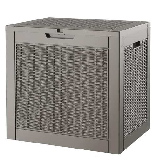 Outdoor Storage Waterproof Deck Box for Patio (35 Gallon, Grey) - color: Grey, size: 35 Gallon