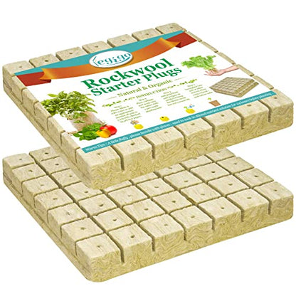 Legigo 1.5 Inch Rockwool Cubes Seed Starter Plugs for Hydroponics, 98 Plugs - color: 2 Sheet, size: 1.5" Plugs