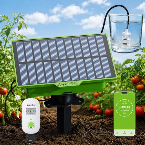 RAINPOINT Solar WiFi Drip Watering System & WiFi Moisture Sensor Combo Pack - color: Pump + Hub + Soil Moisture Sensor, Combo Pack, size: Pump + Hub + Soil Moisture Sensor, Combo Pack