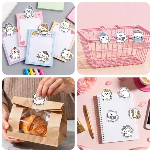 MAYJOYDIY 24Pcs 12 Styles Funny Dog Shaped Acrylic Chip Clips Little White Dog Bag Sealer Sealing Closures Cute Animal Bag Clips for Food Storage Airtight Seal Grip - color: Dog