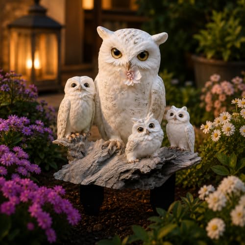 2D Flat Owl Garden Stake with Glowing Light, Outdoor Yard/Lawn Decor Waterproof Acrylic Figurine Lawn Ornament, Animal Outdoor Decor for Flower Bed Patio Cemetery Holiday Yard Landscape Accent - color: Owl 2