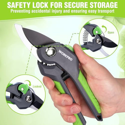 WORKPRO 8.5" Bypass Pruning Shear, Garden Scissors & Clippers