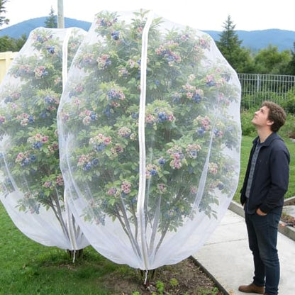 Blueberry Bush Netting Cover 2 Pack, 10 x 12 ft, Bird Netting with Zipper - size: Rabbiteye 10 x 12 ft