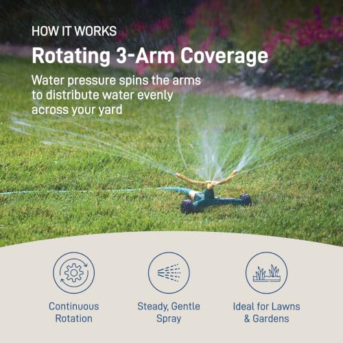 Orbit 58257N Lawn and Garden 3-Arm Metal Sprinkler with Wheel Base - style: 3-Arm Sprinkler