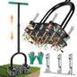 2-in-1 Lawn Aerator Tool, Manual Core Aerator with Spike & Plug Heads