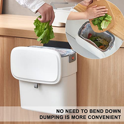 ELPHECO Hanging Trash Can with Lid, 2.5 Gallon, Kitchen Compost Bin - size: 2.5 Gallon