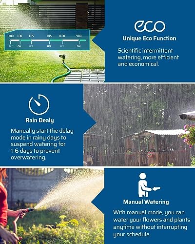 DEWENWILS Sprinkler Timer 3 Zone, with Rain Delay/Manual/AUTO Irrigation - color: 3 Zone