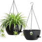 12 Inch Large Self Watering Hanging Planters 2 Pack with Saucers - color: Black, size: 12 Inch 2 Pack