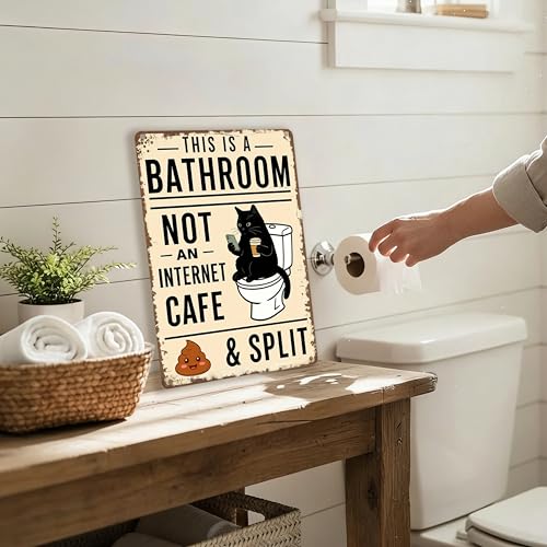 This is a Bathroom Not an Internet Cafe Funny Metal Sign 8×12 Inch - color: Bathroom B, size: 8*12inch