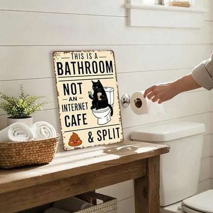 This is a Bathroom Not an Internet Cafe Funny Metal Sign 8×12 Inch - color: Bathroom B, size: 8*12inch
