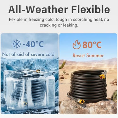 Garden Hose 5/8"x 5ft 4-Layer Heavy Duty Water Hose 800 Burst PSI Black - size: 5ft