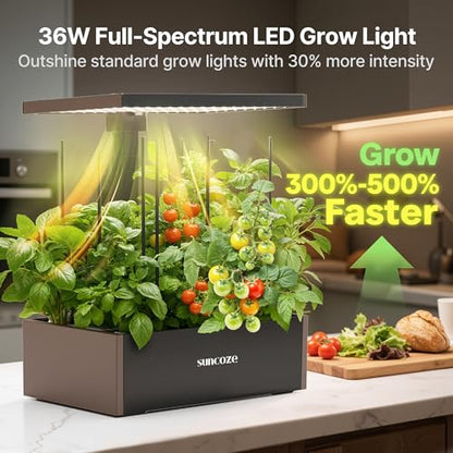SUNCOZE Hydroponics Growing System, 20 Pods Indoor Herb Garden, Black
