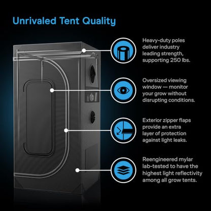 AC Infinity AI Grow System 2x4, 2-Plant Kit w/Self-Learning AI Controller - size: 48” x 24” x 72”
