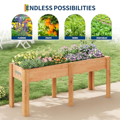 Jojoka 72"x23"x30" Raised Elevated Wooden Garden Planter Box