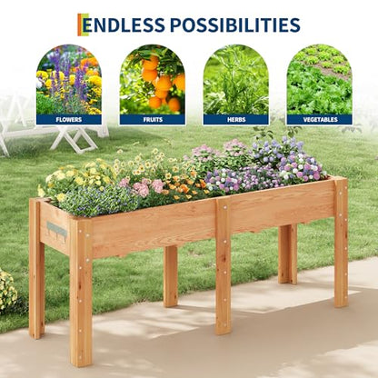 Jojoka 72"x23"x30" Raised Elevated Wooden Garden Planter Box