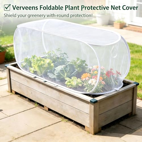 2 Pack Pop Up Garden Row Cover, 39x18x16 for Raised Beds - color: White-1