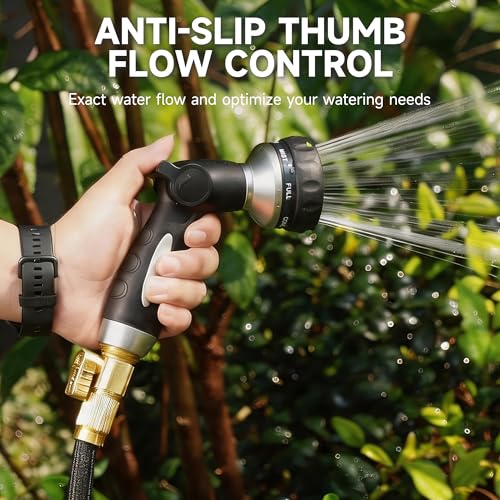 LAWN SOCIAL Metal Garden Hose Nozzle, High Pressure - color: Black