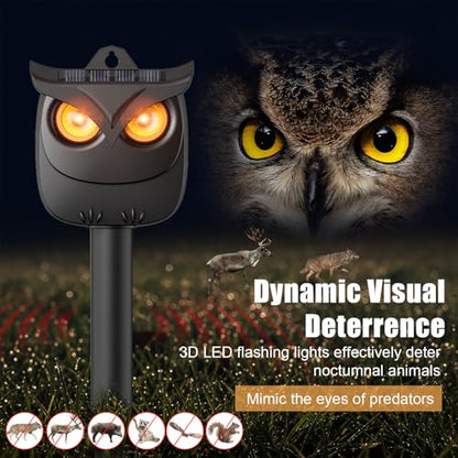 2 Pack Solar Owl Animal Repeller Outdoor for Raccoon Deer Squirrel