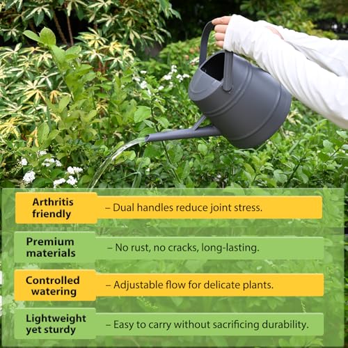 1 Gallon Watering Can for Plants - color: Dark Grey