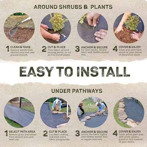 Dewitt Sunbelt Weed Barrier Fabric 3.2 oz, 3 x 300 Feet – Heavy-Duty - size: 1 Pack, style: 3' x 300'