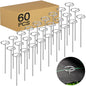 60 Pcs 6-Inch Heavy-Duty Galvanized Landscape Staples – Thickened 8 Gauge Circle Top Pins, Rust-Resistant for Weed Barrier, Landscape Fabric, and Garden Projects - size: 6 in 60 PCS