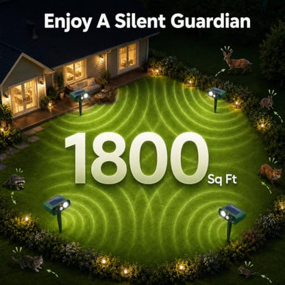 Solar Ultrasonic Animal Repellent Outdoor, Deer Repellent Devices