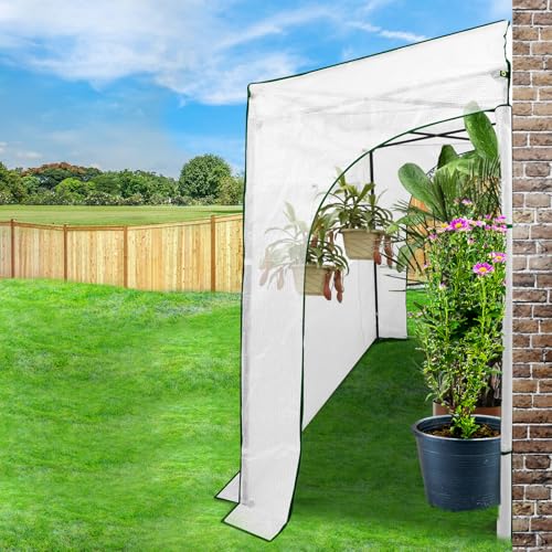 EAGLE PEAK 9x4 Easy Setup Pop Up Greenhouse, Lean-to Design, Clear/White - color: Clear/White, size: 9x4