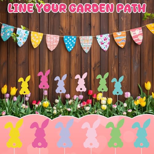 Amyhill 18 Pcs Garden Decor for Outside Heart Metal Garden Stakes