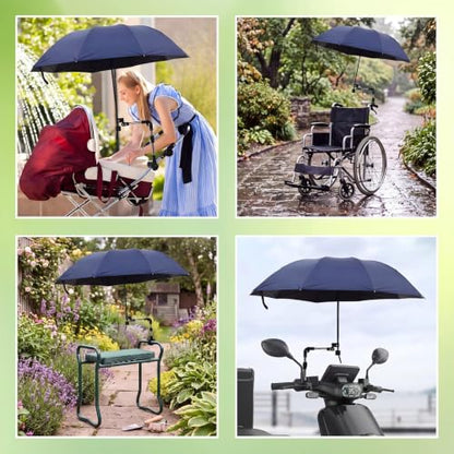 Garden Umbrella Holder with Umbrella for Chair, 180° Adjustable Clamp